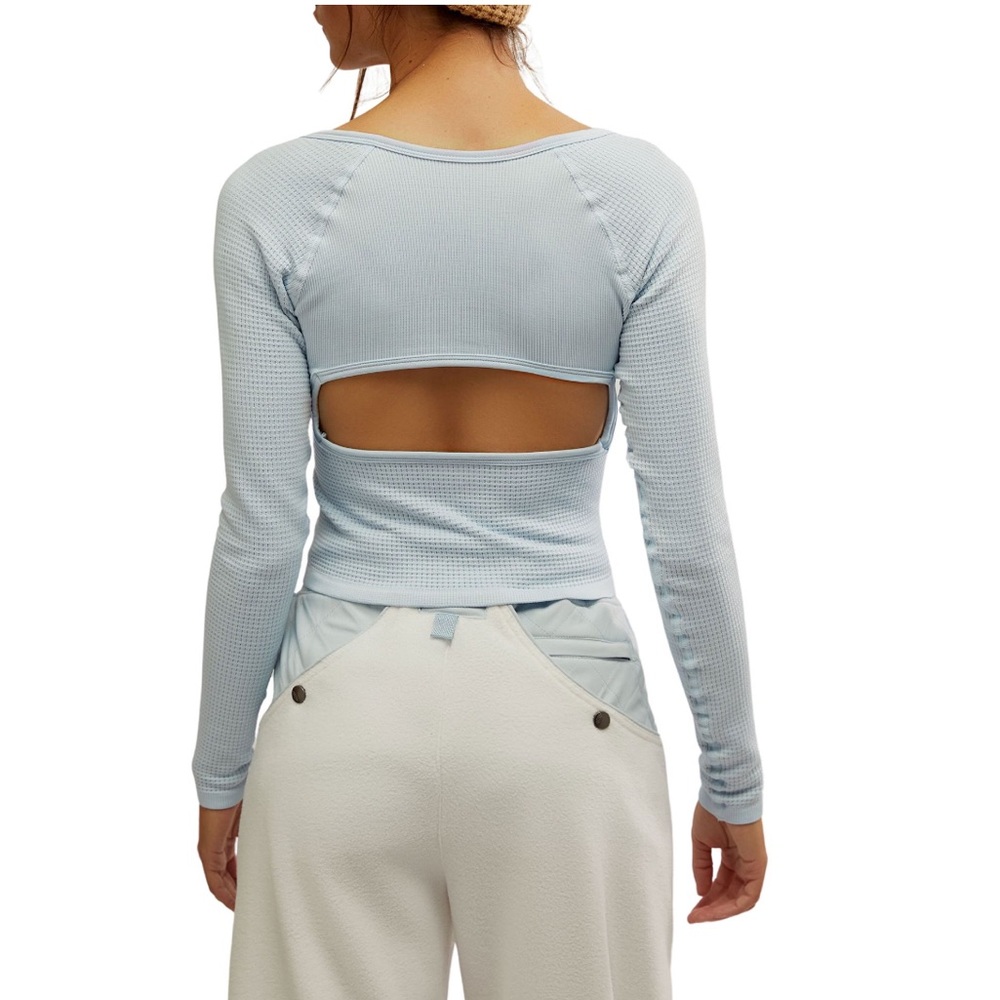 NWT FREE PEOPLE MOVEMENT BAIL OUT LONG SLEEVE LAYER shirt Sz M / L $68 - Picture 3 of 7